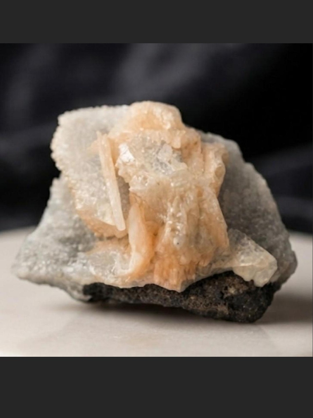 NEW Sugary Zeolite Mineral Specime Natural Peach & Blue Crystal Mineral GLITTERY